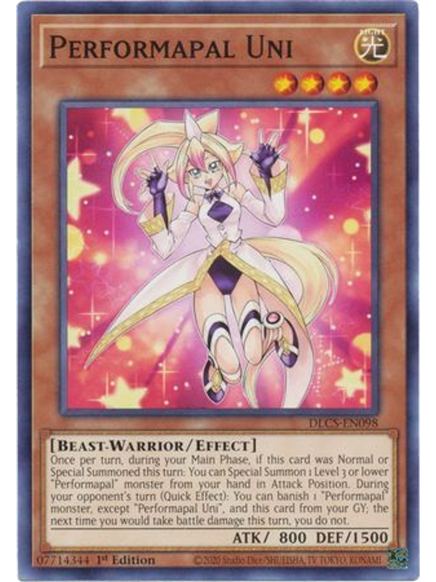 Performapal Uni - DLCS-EN098 - Common 1st Edition 1