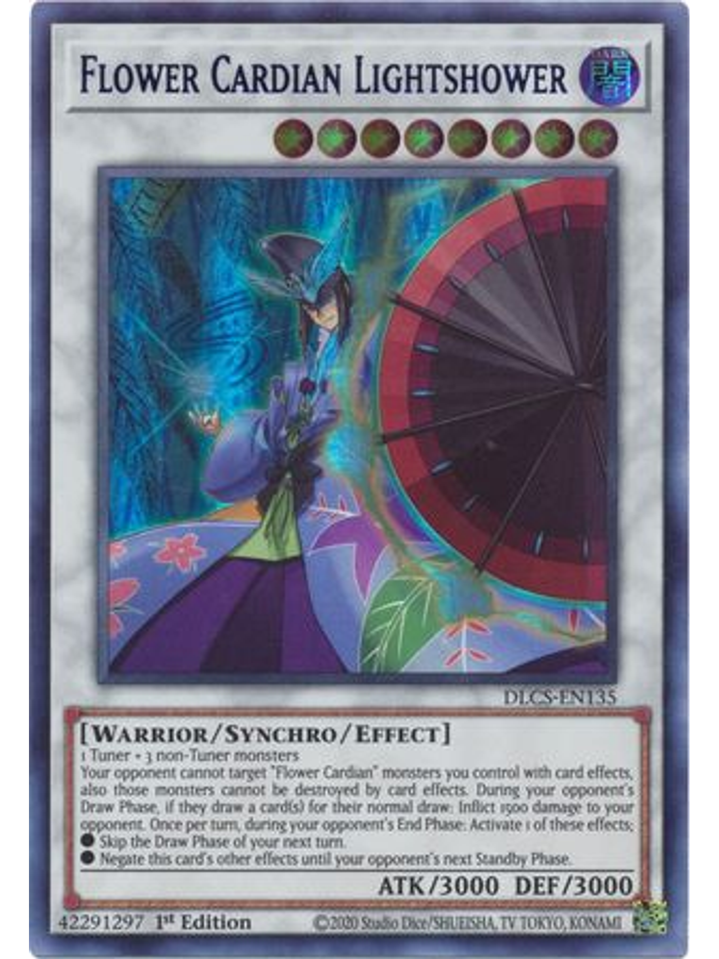 Flower Cardian Lightshower (Purple) - DLCS-EN135 - Ultra Rare 1st Edition 1