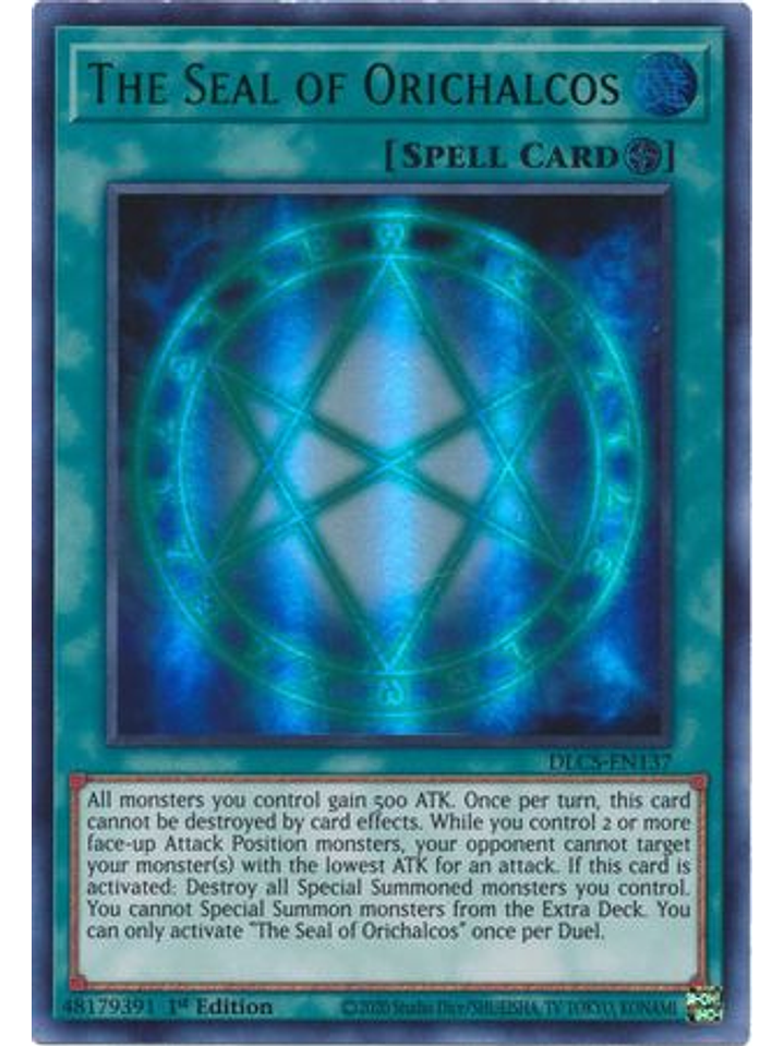 The Seal of Orichalcos (Blue) - DLCS-EN137 - Ultra Rare 1st Edition 1