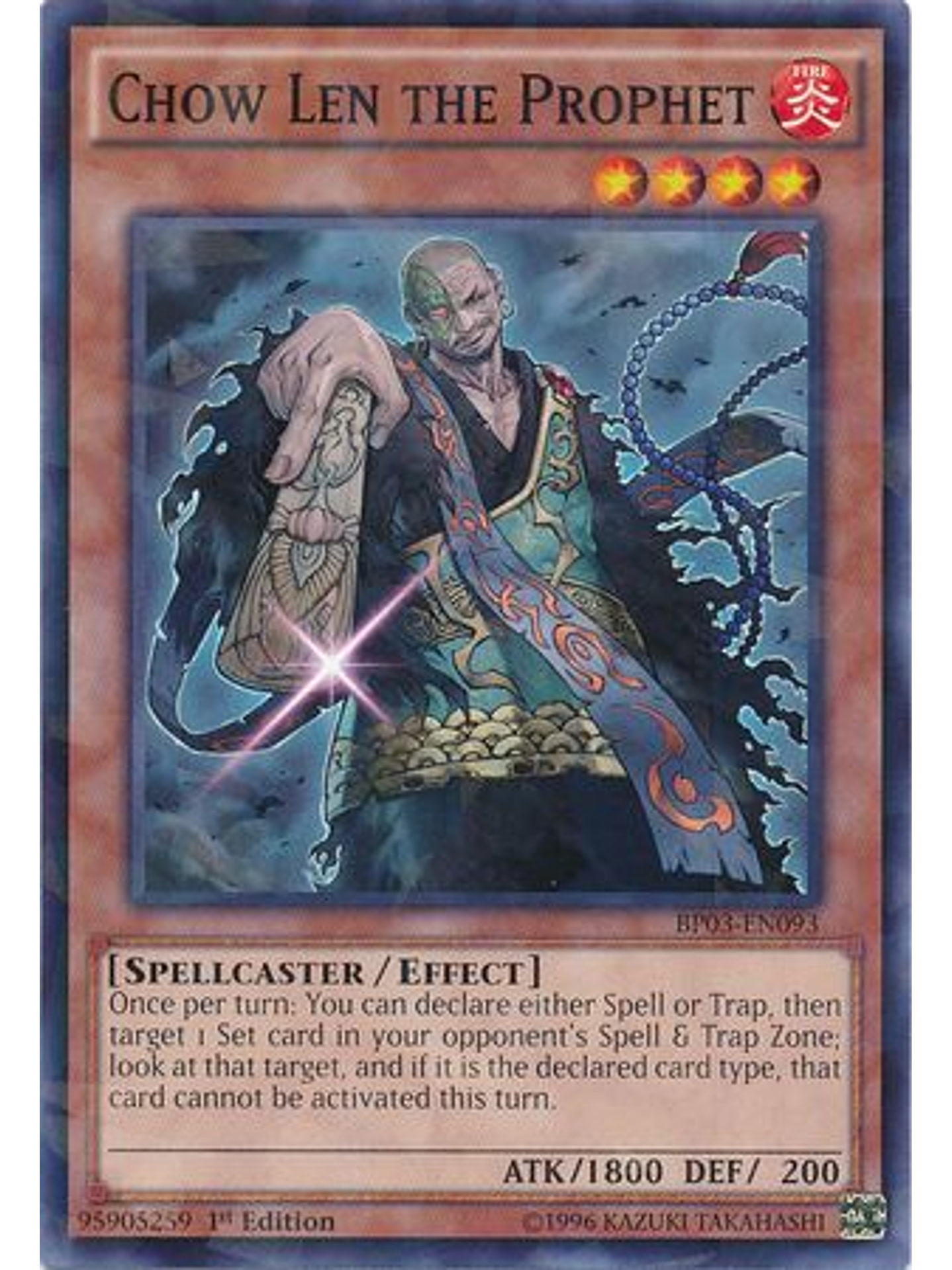 Chow Len the Prophet - BP03-EN093 - Shatterfoil Rare 1st Edition 1