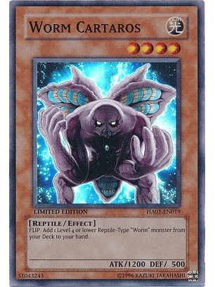 Worm Cartaros - HA01-EN019 - Super Rare 1st Edition