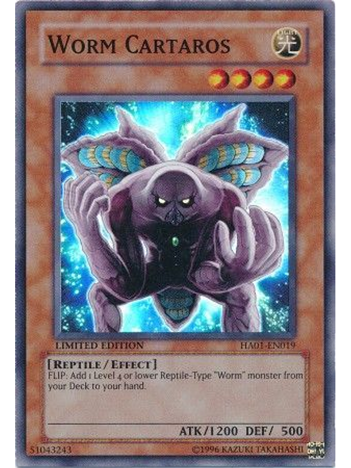 Worm Cartaros - HA01-EN019 - Super Rare 1st Edition 1