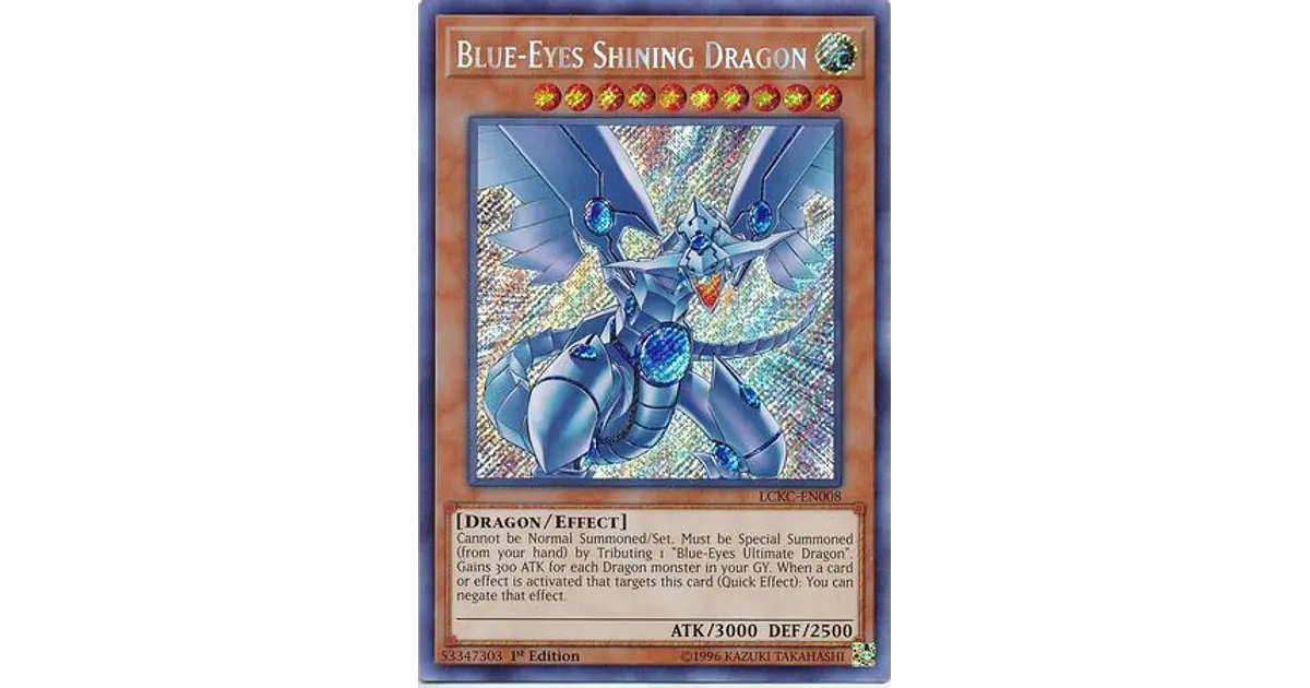 Blue-Eyes Shining Dragon - LCKC-EN008 - Secret Rare 1st E...