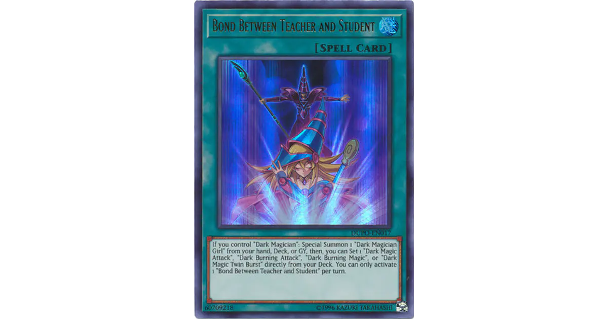 bond between teacher and student yugioh card Amazon.com: Yu-Gi-Oh! - Bond Between Teacher and Student - DUPO-EN017 -  Ultra Rare - 1st Edition