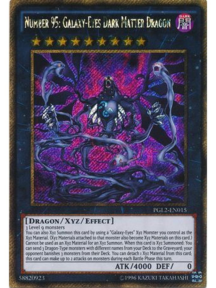 Number 95: Galaxy-Eyes Dark Matter Dragon - PGL2-EN015 - Gold Secret Rare Unlimited 1
