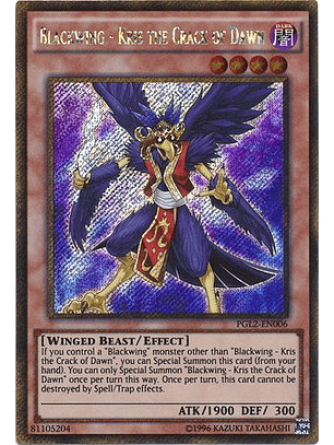 Blackwing - Kris the Crack of Dawn - PGL2-EN006 - Gold Secret Rare Unlimited