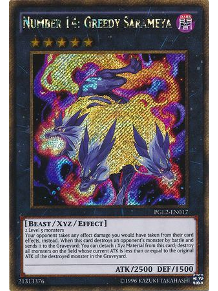 Number 14: Greedy Sarameya - PGL2-EN017 - Gold Secret Rare Unlimited 1