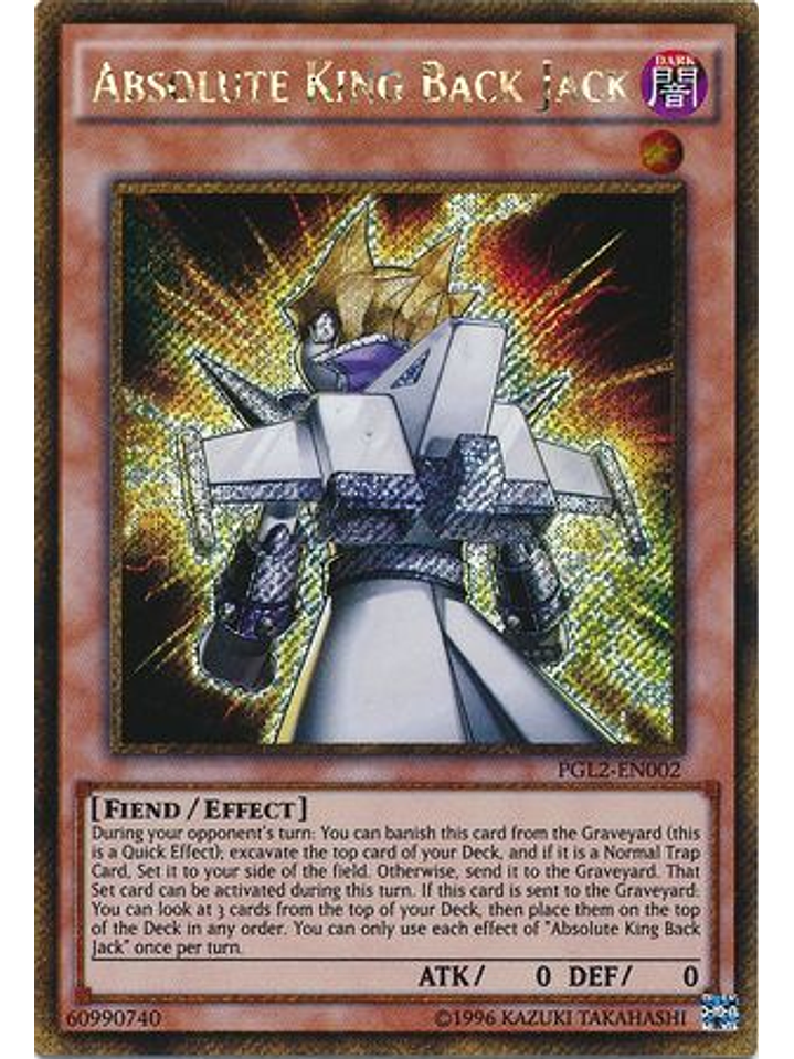 Absolute King Back Jack - PGL2-EN002 - Gold Secret Rare Unlimited 1
