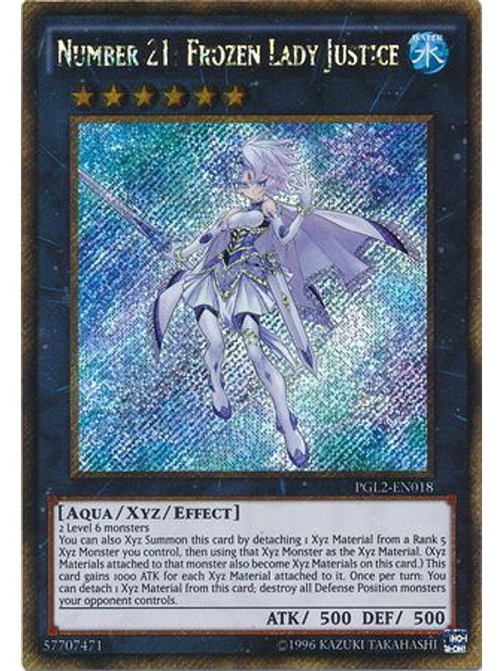 Number 21: Frozen Lady Justice - PGL2-EN018 - Gold Secret Rare Unlimited 1