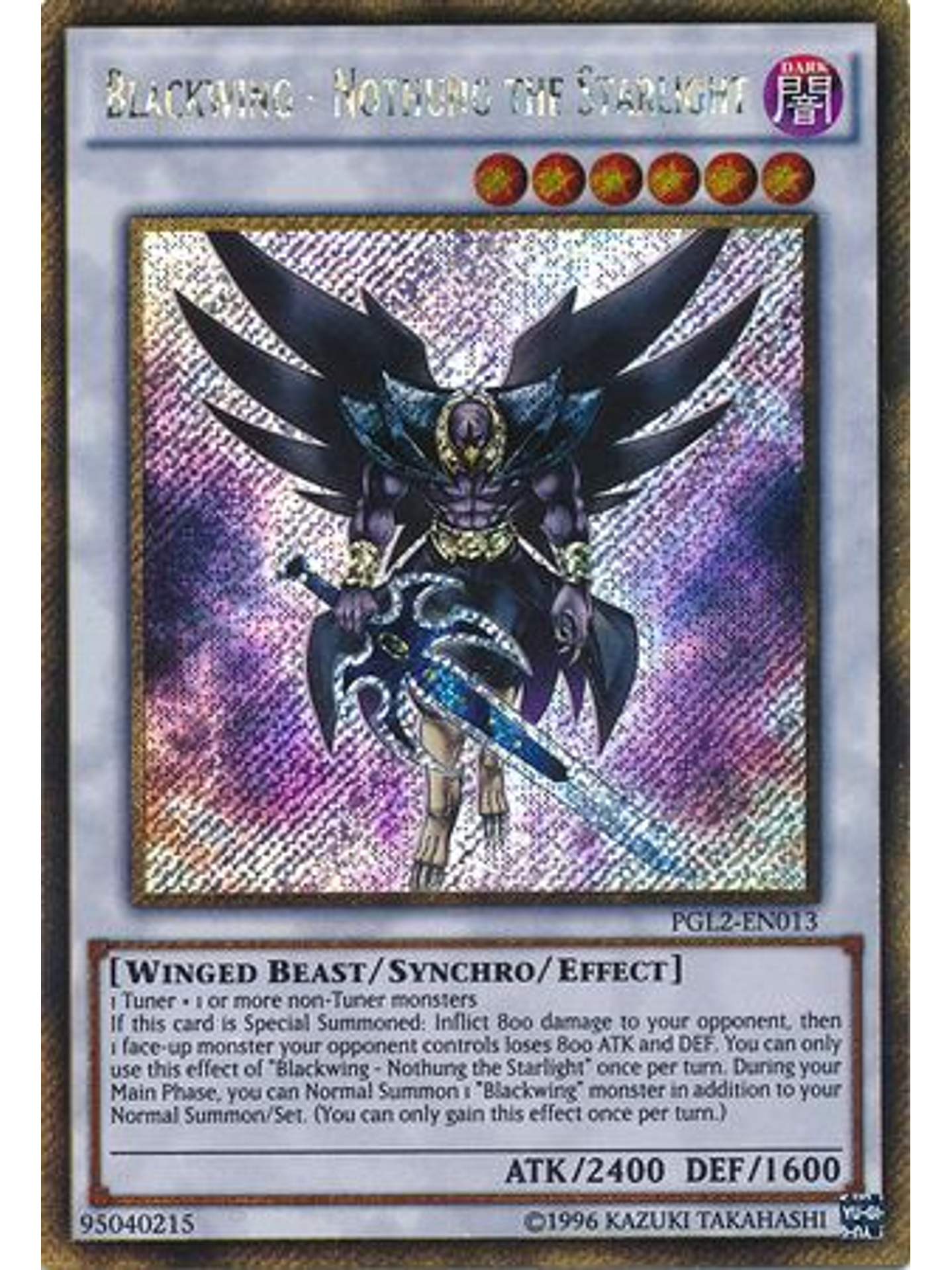 Blackwing - Nothung the Starlight - PGL2-EN013 - Gold Secret Rare Unlimited 1