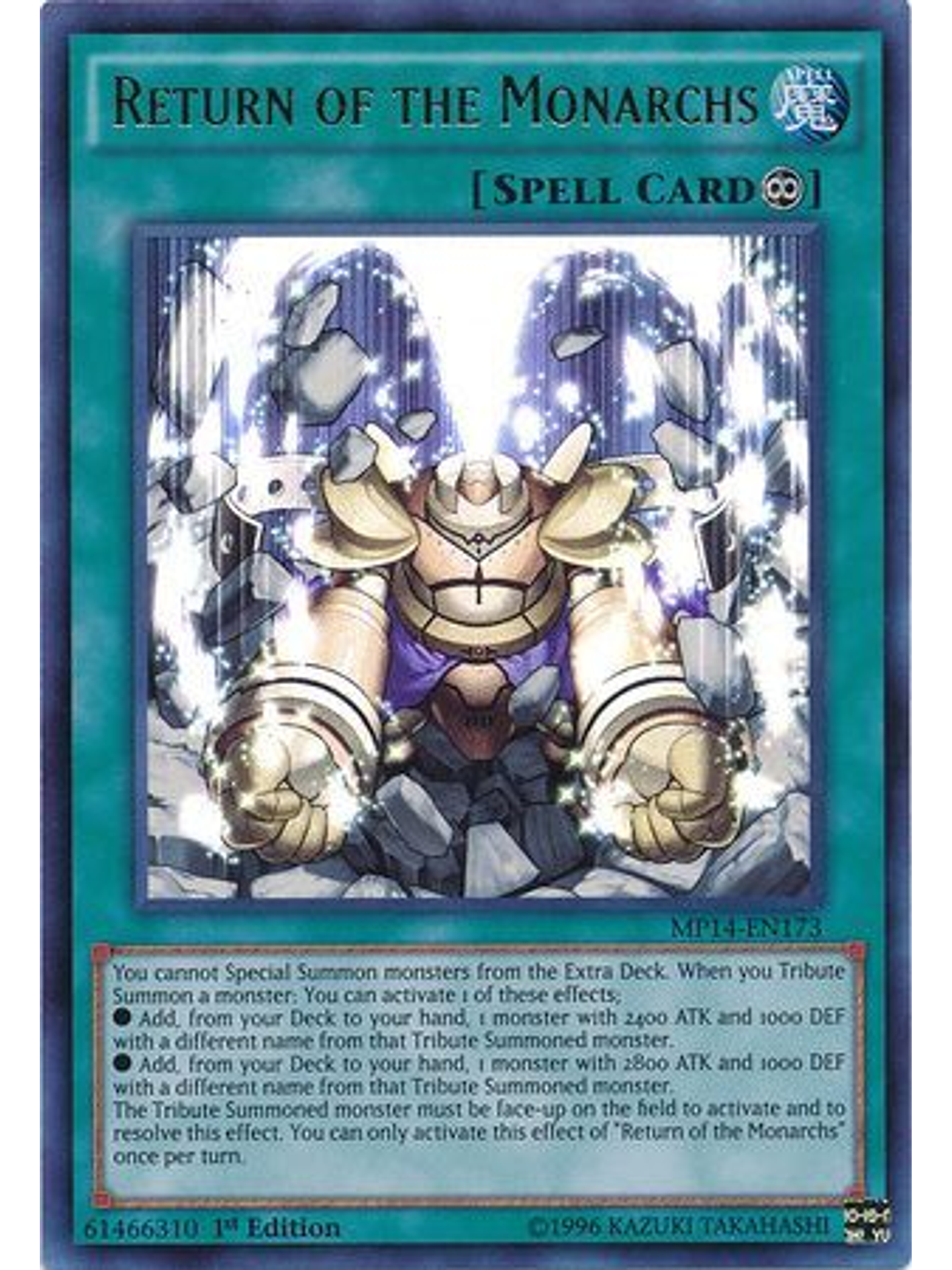 Return of the Monarchs - MP14-EN173 - Ultra Rare 1st Edition 1