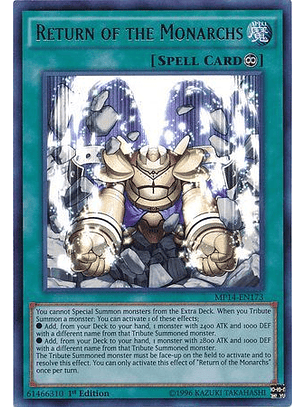 Return of the Monarchs - MP14-EN173 - Ultra Rare 1st Edition