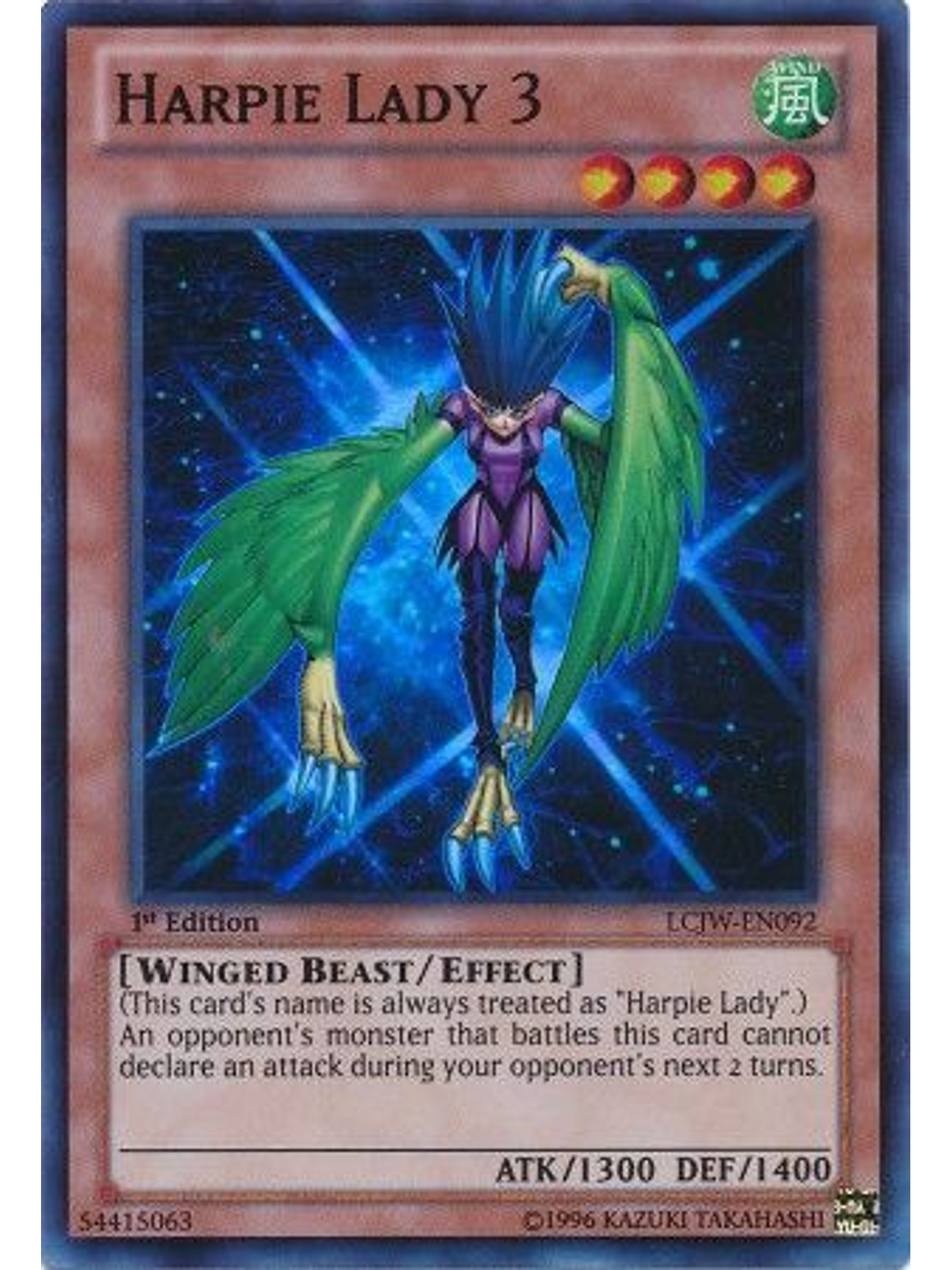 Harpie Lady 3 - LCJW-EN092 - Super Rare 1