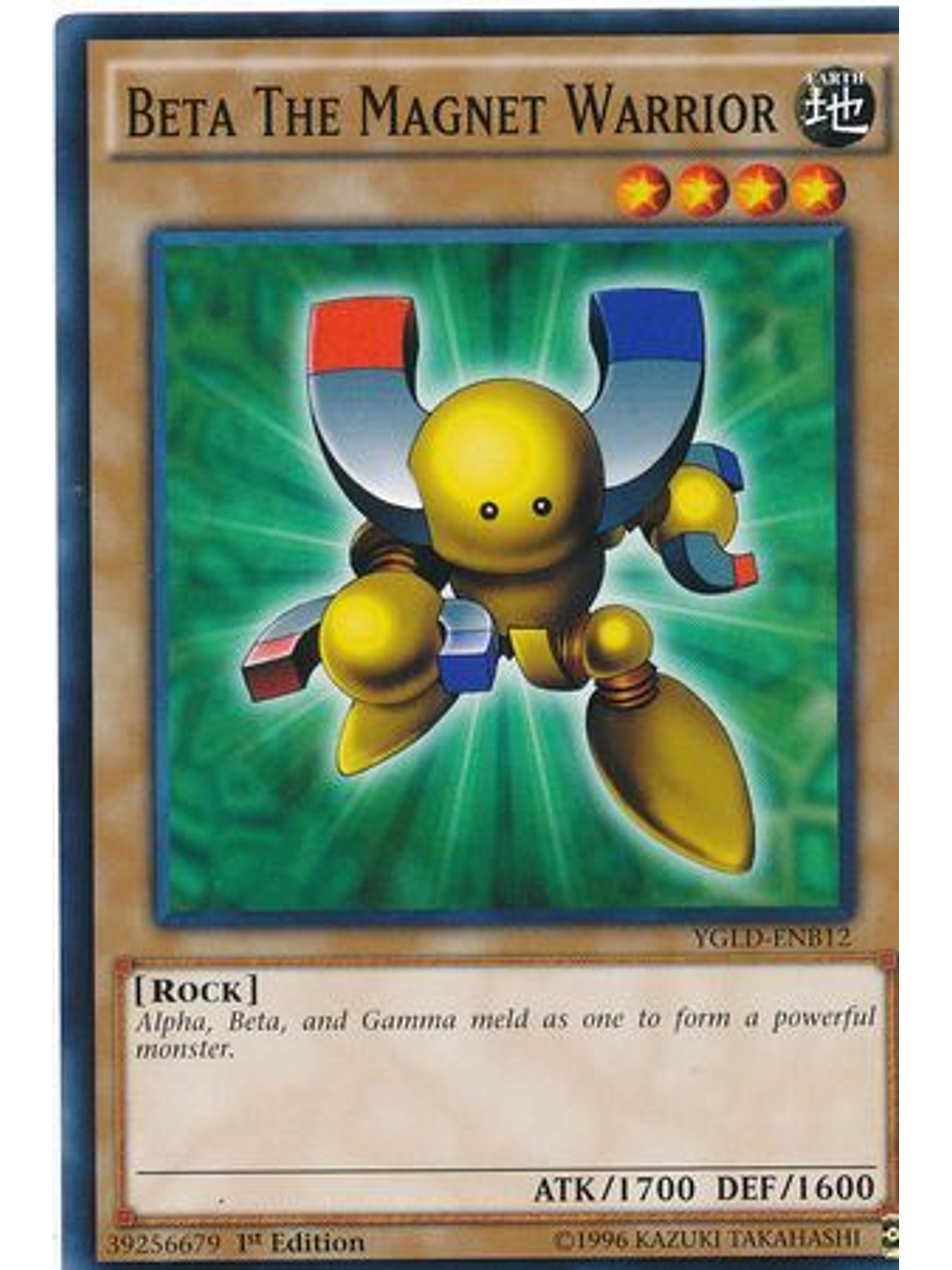 Beta The Magnet Warrior - YGLD-ENB12 - Common 1st Edition 1