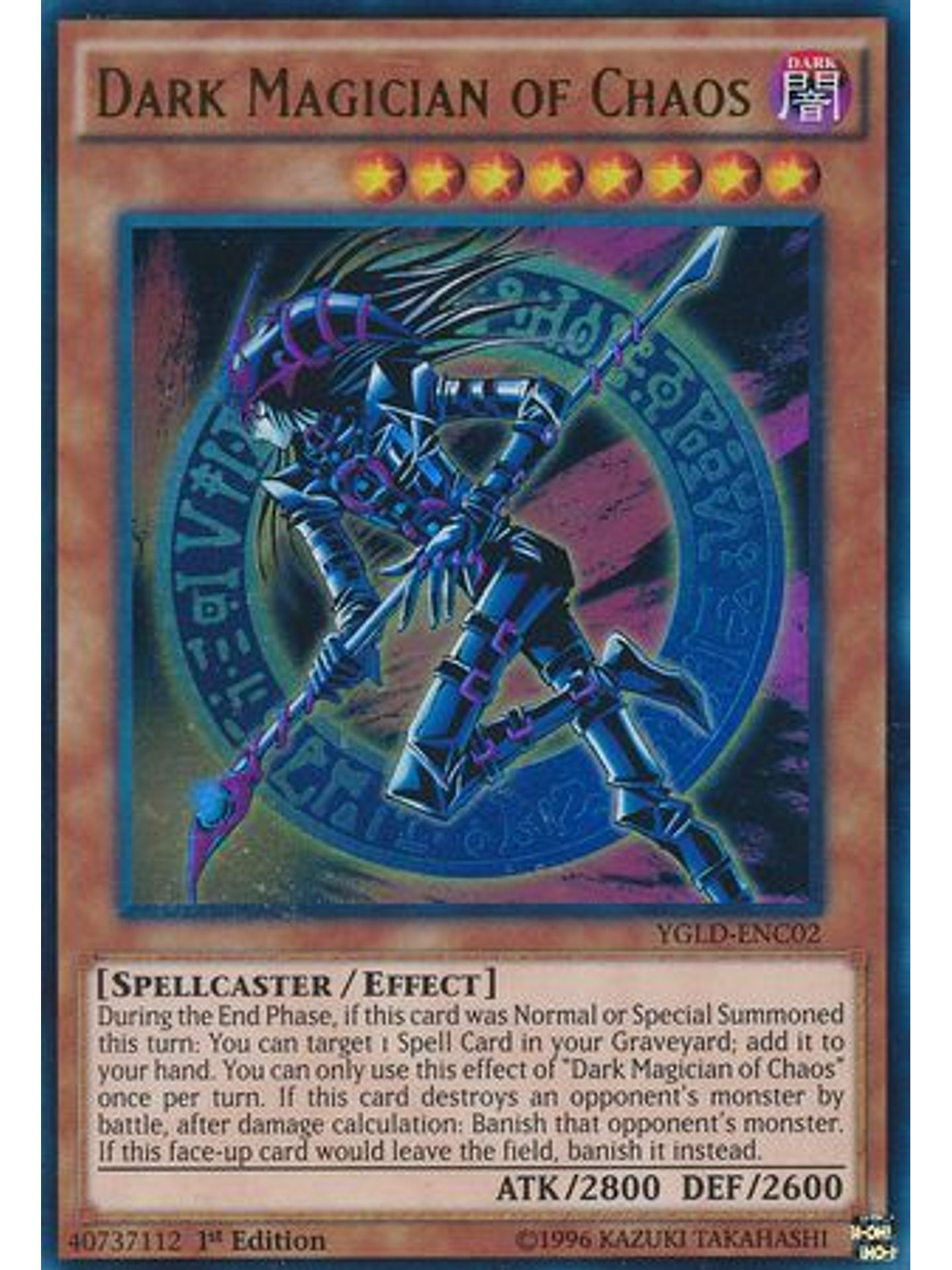 Dark Magician of Chaos - YGLD-ENC02 - Ultra Rare 1st Edition 1