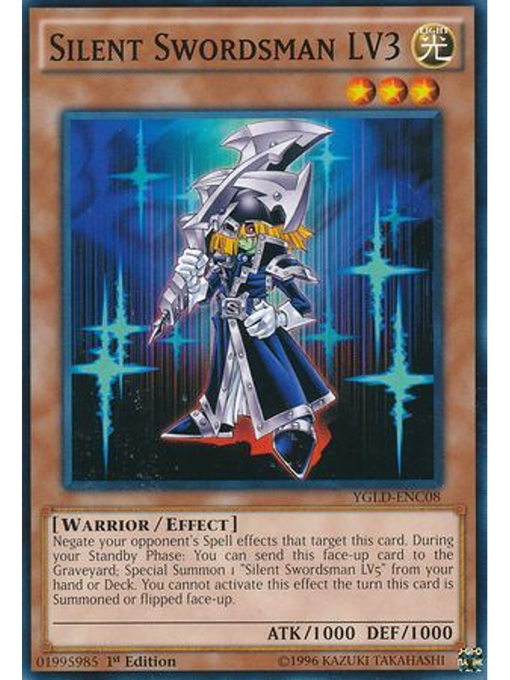Silent Swordsman LV3 - YGLD-ENC08 - Common 1st Edition 1