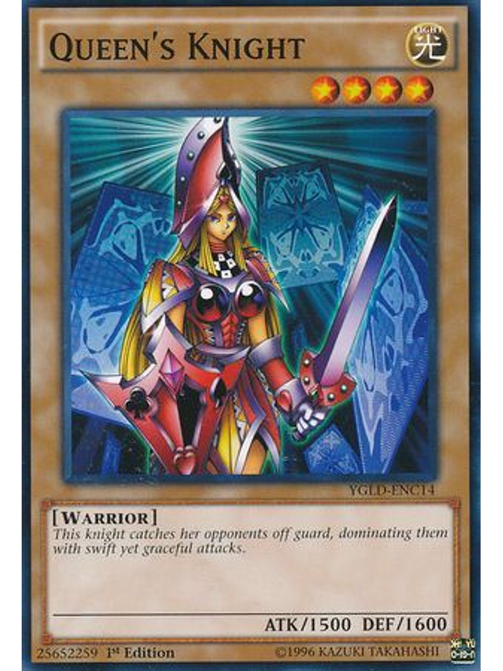 Queen's Knight - YGLD-ENC14 - Common 1st Edition 1