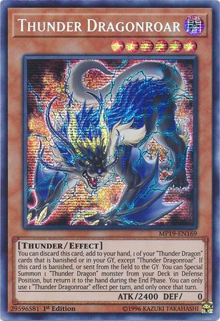 Thunder Dragonroar - MP19-EN169 - Prismatic Secret Rare 1st Edition