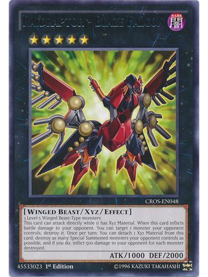 Raidraptor - Blaze Falcon - CROS-EN048 - Rare 1st Edition 1