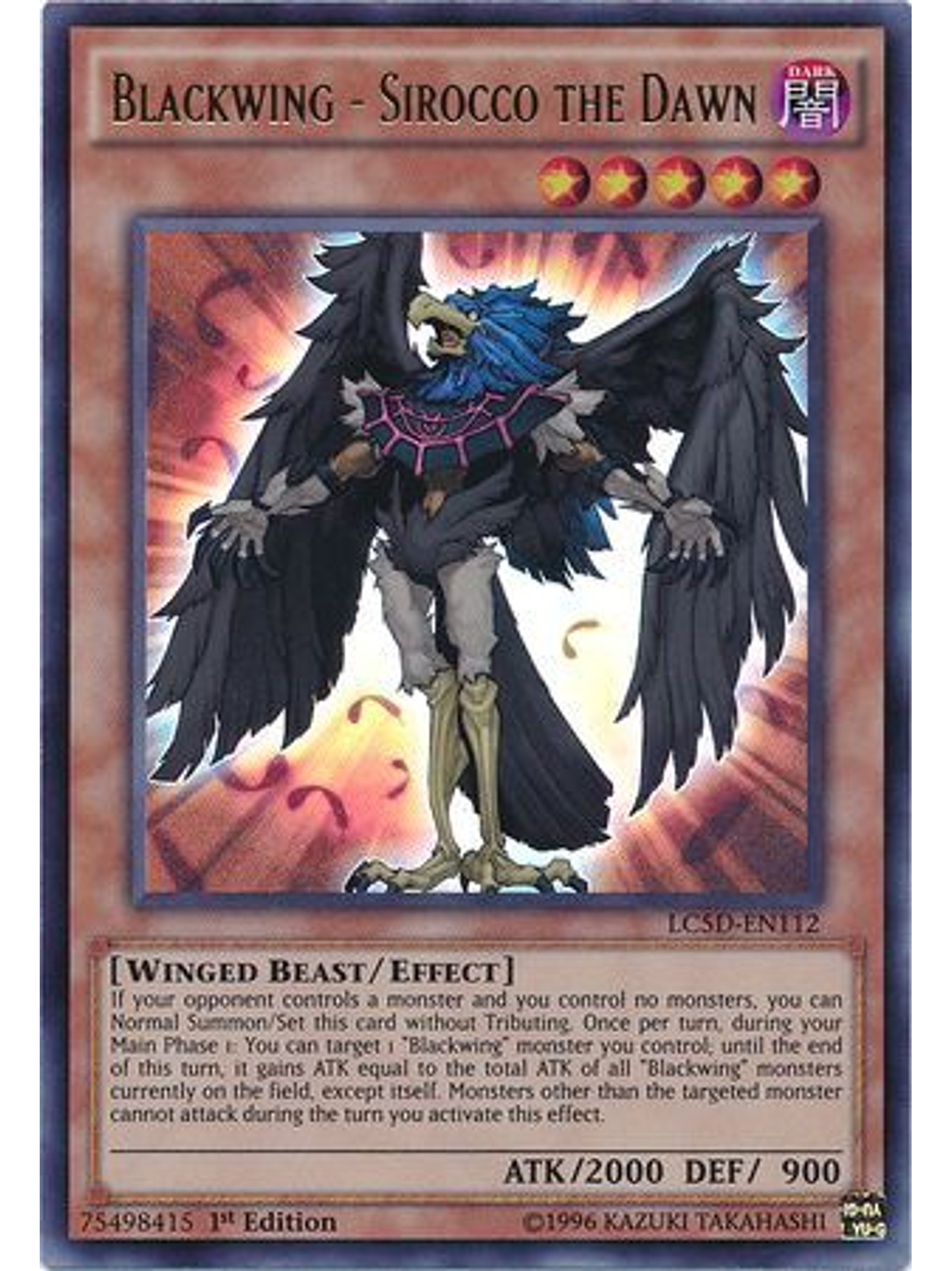 Blackwing - Sirocco the Dawn - LC5D-EN112 - Ultra Rare 1st Edition 1