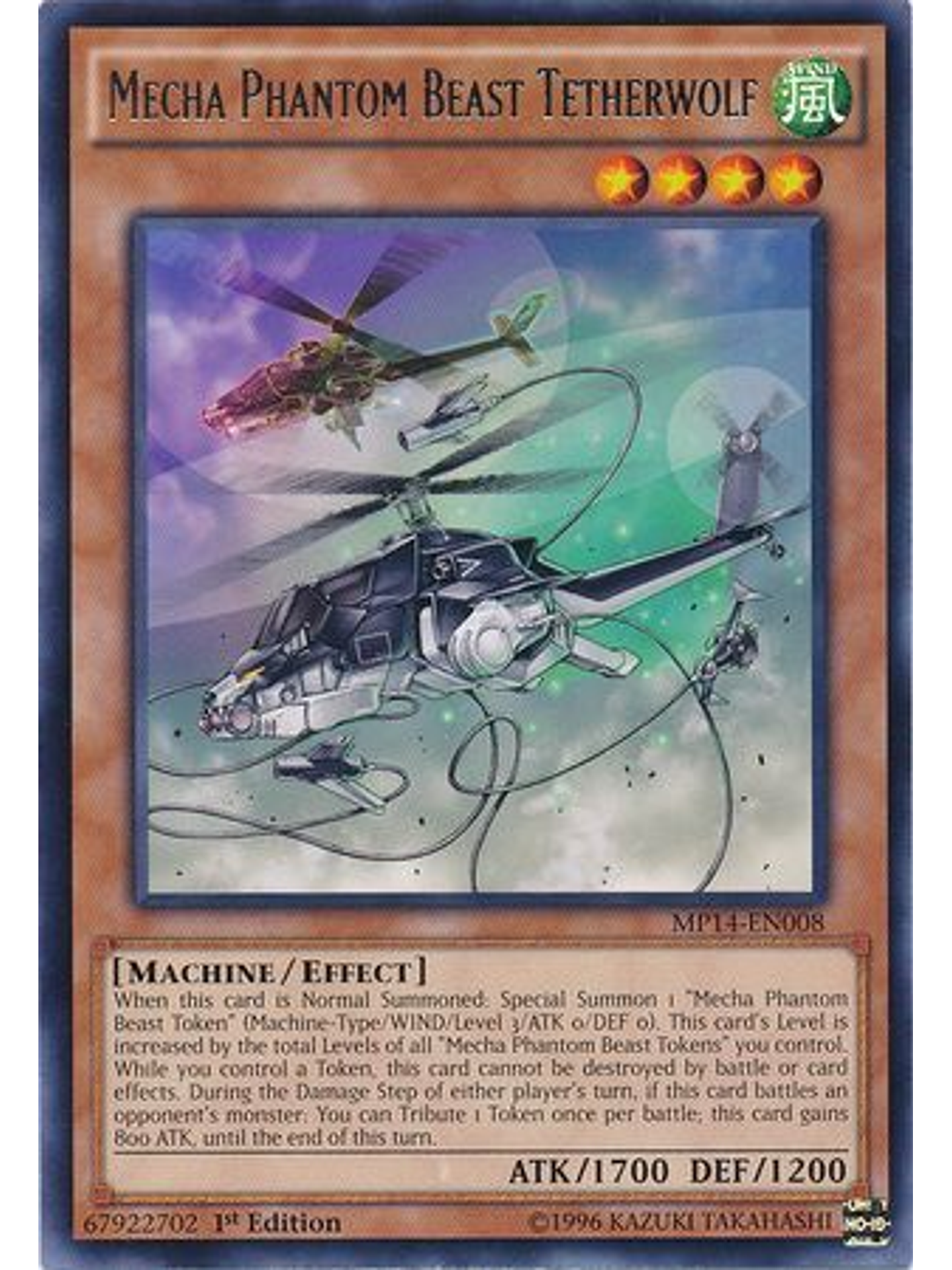 Mecha Phantom Beast Tetherwolf - MP14-EN008 - Rare 1st Edition 1