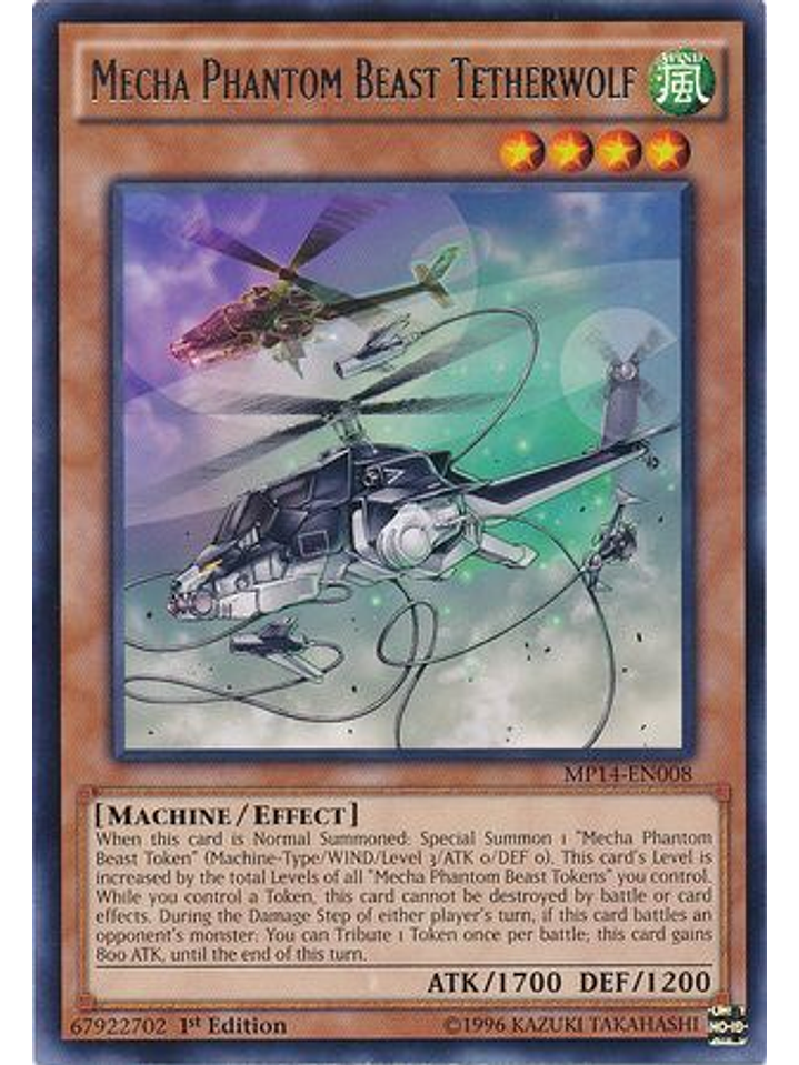 Mecha Phantom Beast Tetherwolf - MP14-EN008 - Rare 1st Edition 1