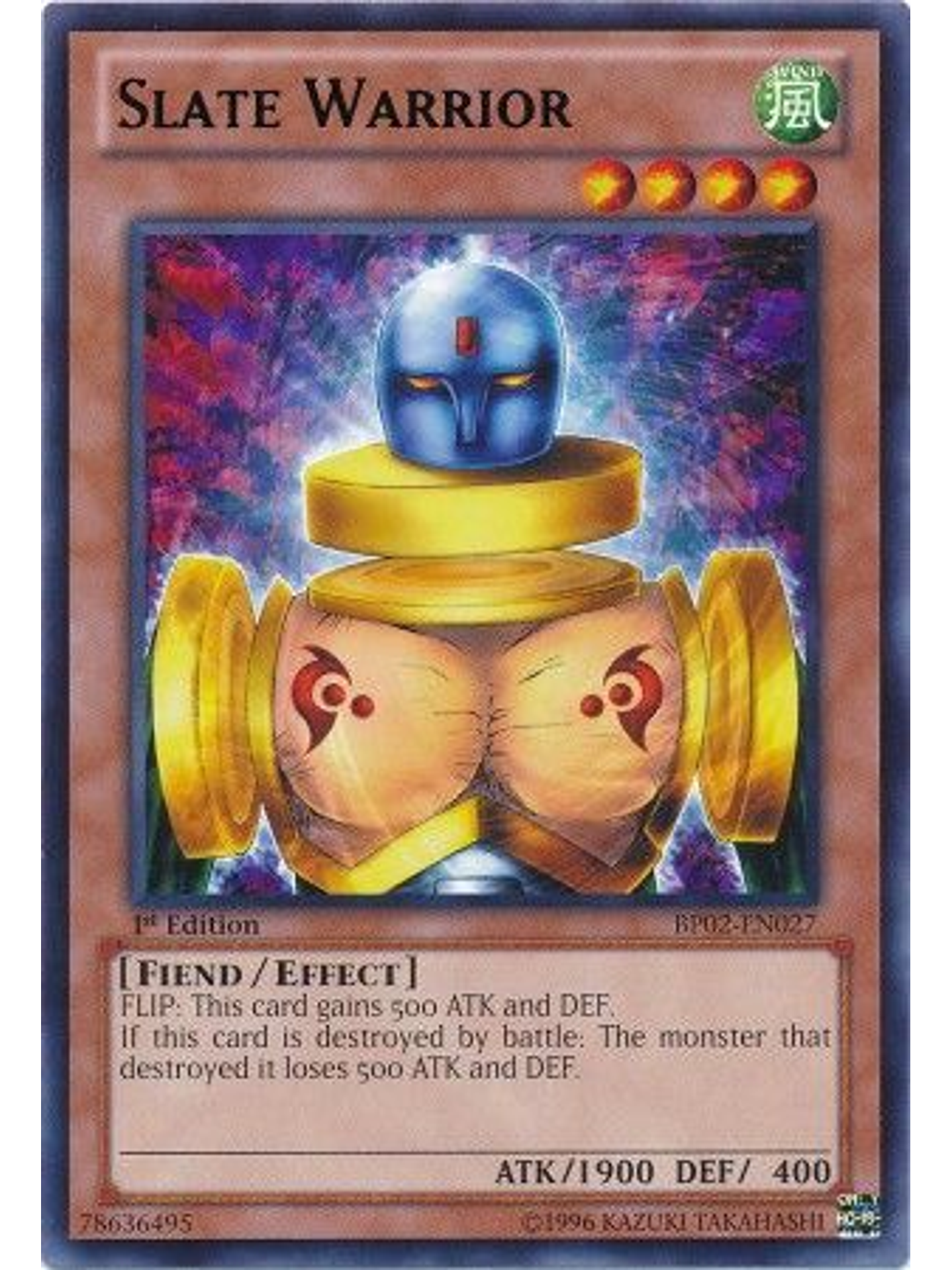 Slate Warrior - BP02-EN027 - Rare 1st Edition 1