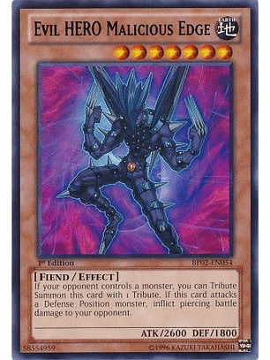Evil Hero Malicious Edge - BP02-EN054 - Rare 1st Edition