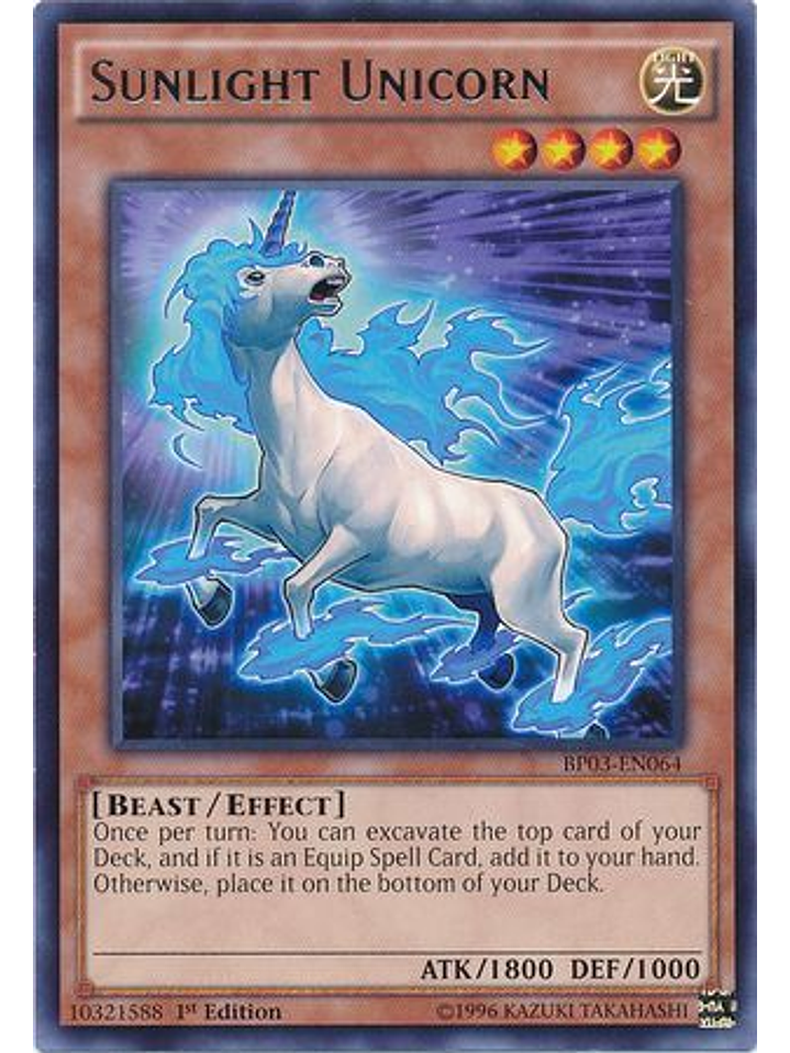 Sunlight Unicorn - BP03-EN064 - Rare 1st Edition 1