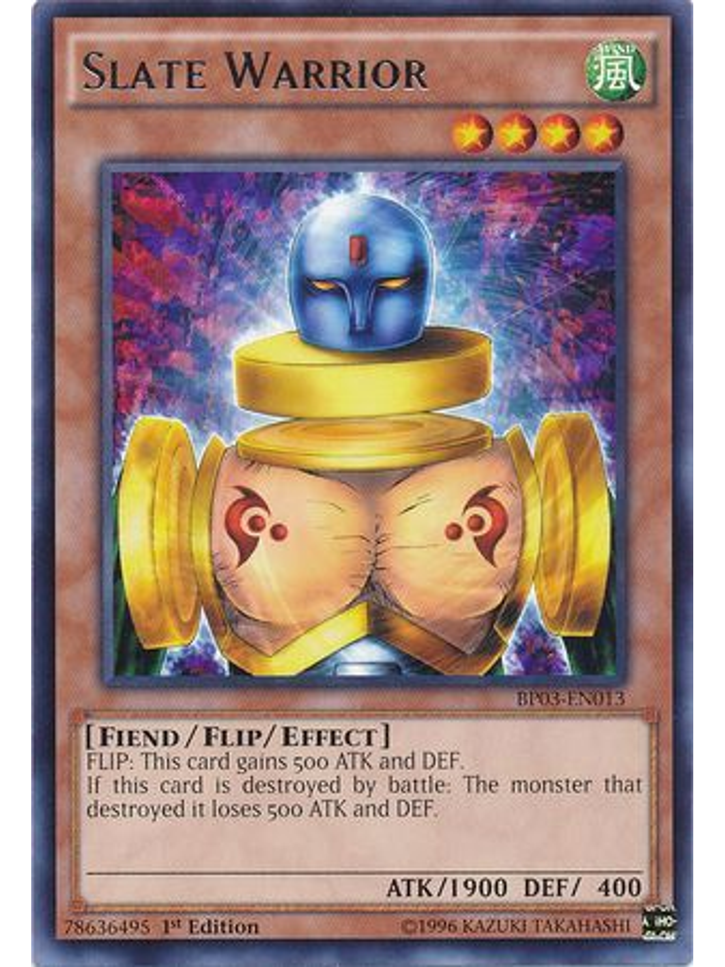 Slate Warrior - BP03-EN013 - Rare 1st Edition 1