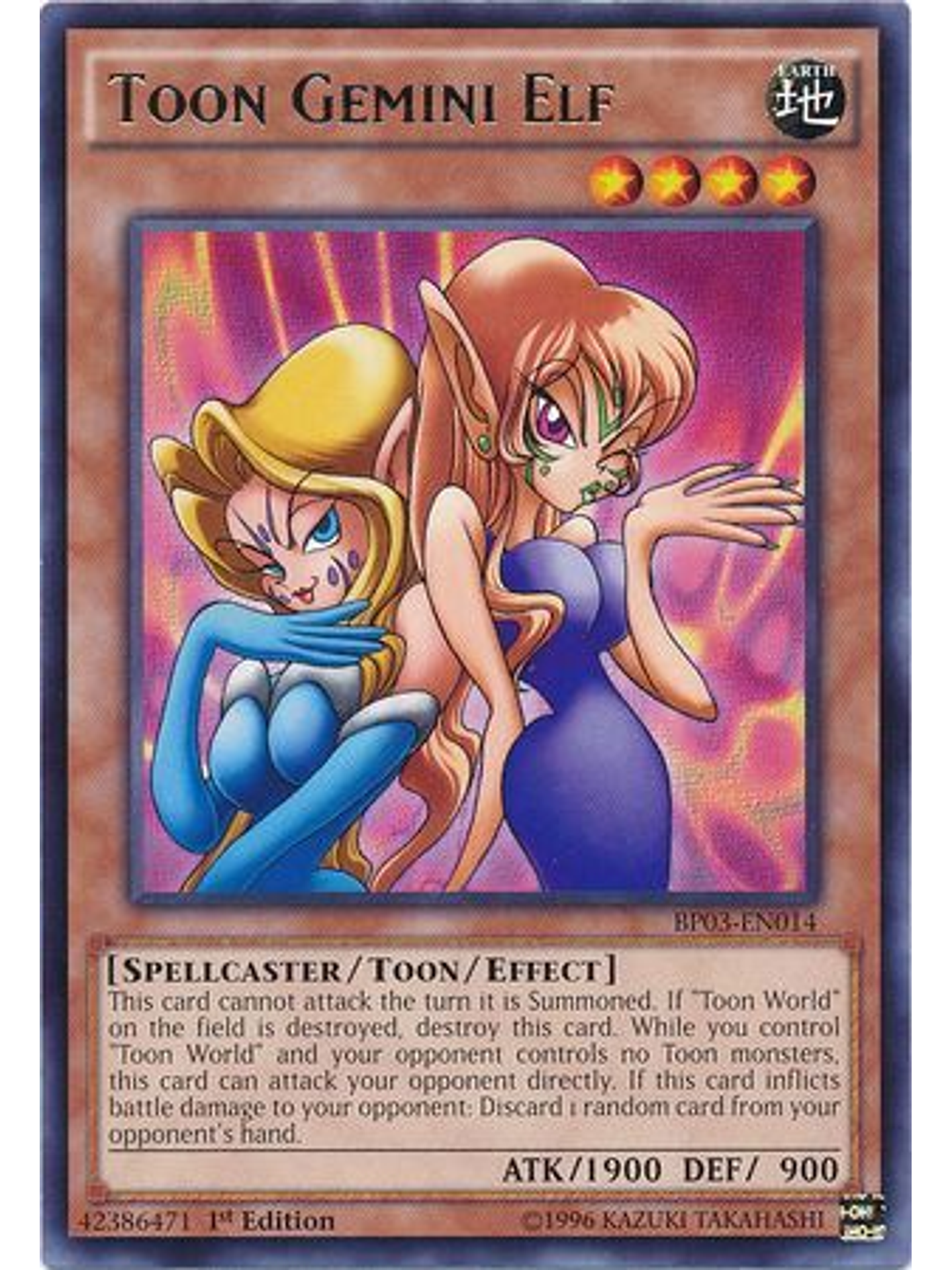 Toon Gemini Elf - BP03-EN014 - Rare 1st Edition 1