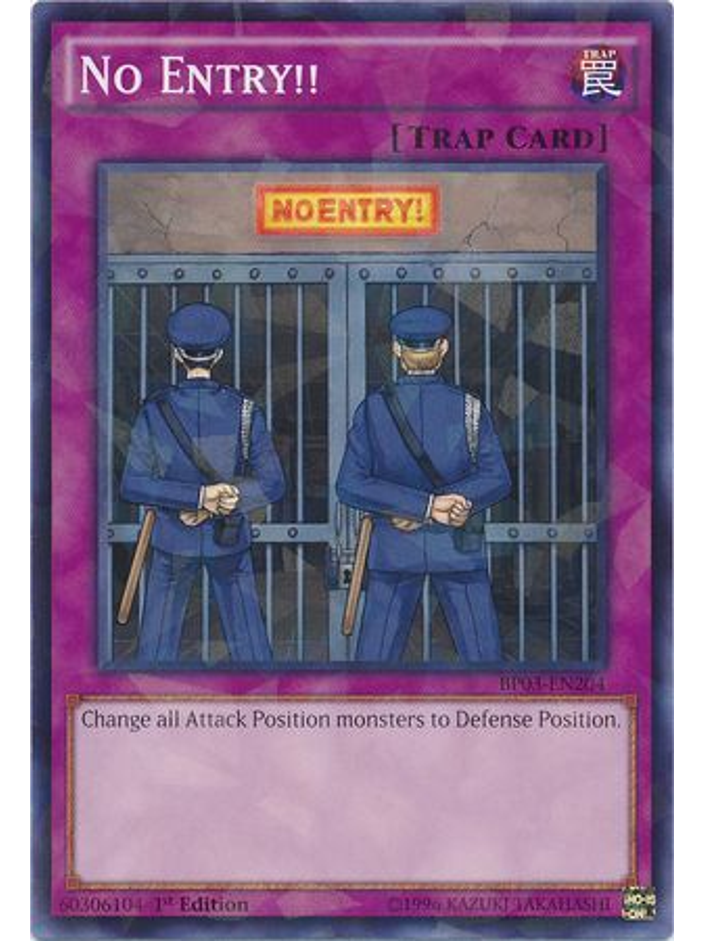 No Entry!! - BP03-EN204 - Shatterfoil Rare 1st Edition 1