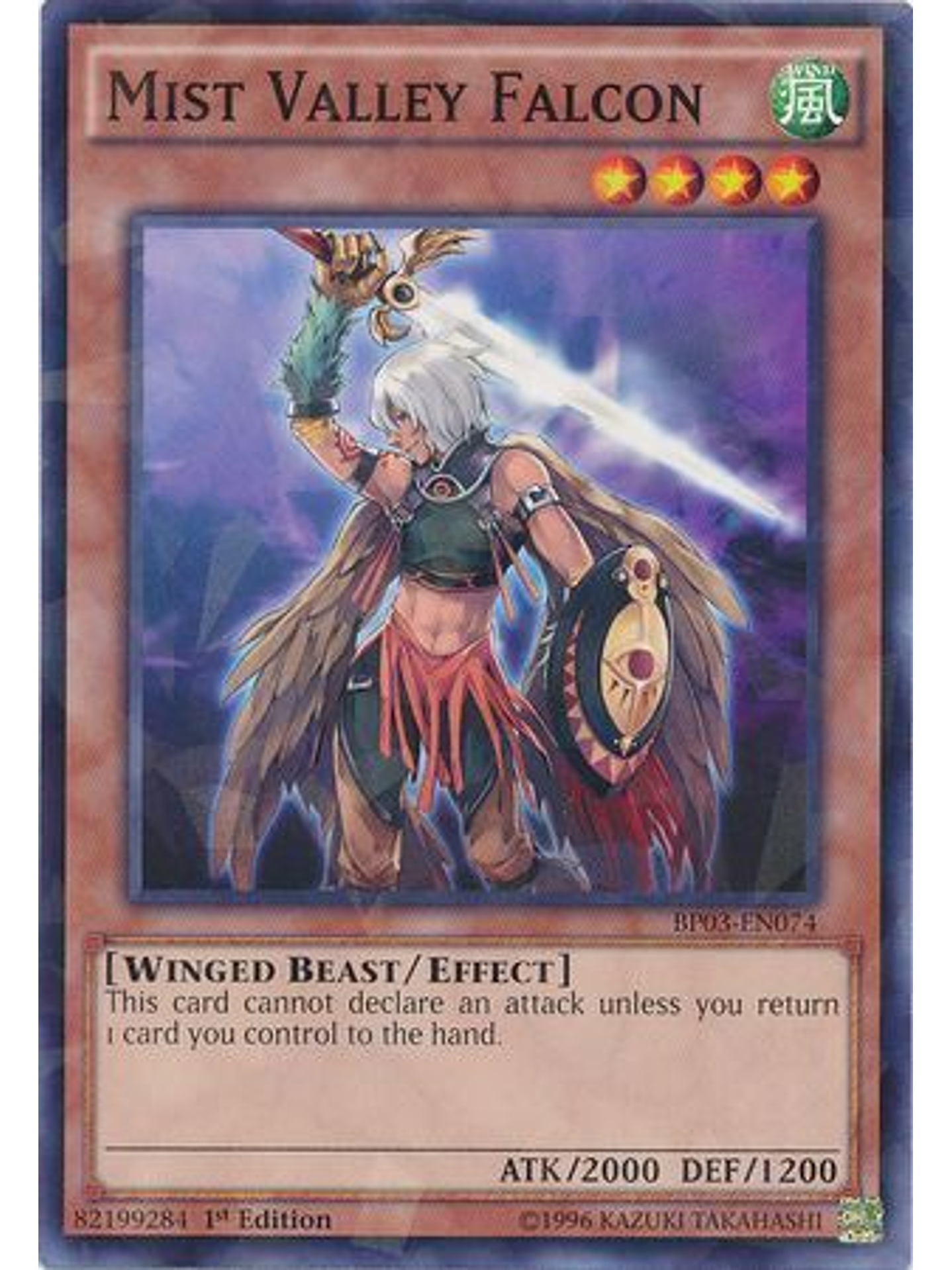 Mist Valley Falcon - BP03-EN074 - Shatterfoil Rare 1st Edition 1