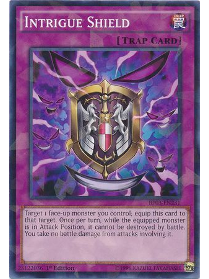 Intrigue Shield - BP03-EN231 - Shatterfoil Rare 1st Edition 1