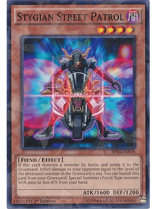 Stygian Street Patrol - BP03-EN078 - Shatterfoil Rare 1st Edition