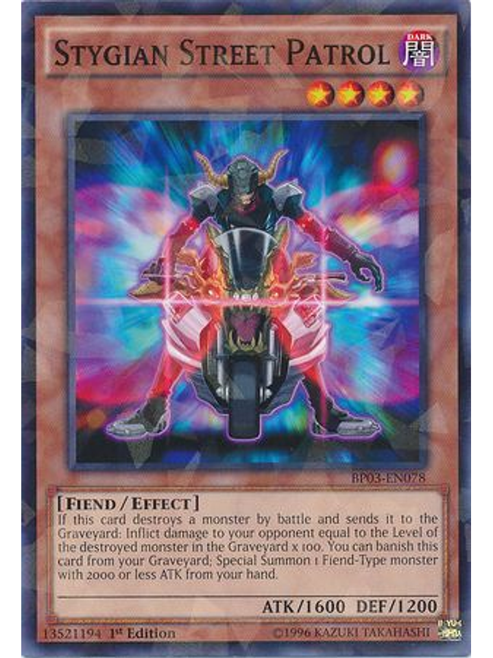 Stygian Street Patrol - BP03-EN078 - Shatterfoil Rare 1st Edition 1