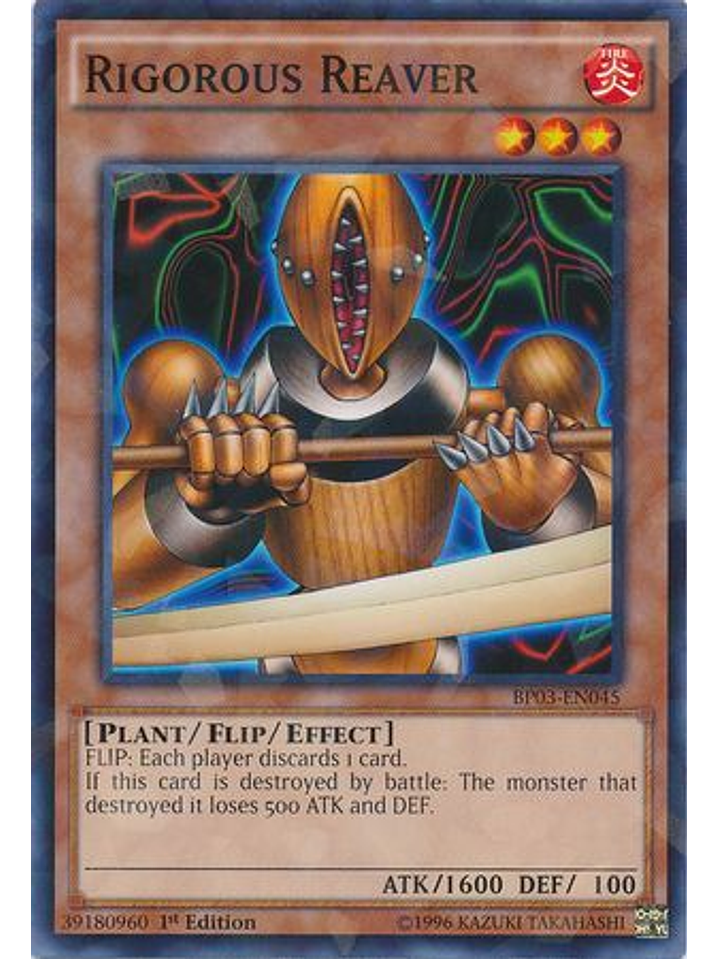 Rigorous Reaver - BP03-EN045 - Shatterfoil Rare 1st Edition 1