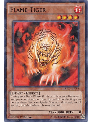 Flame Tiger - BP03-EN095 - Shatterfoil Rare 1st Edition