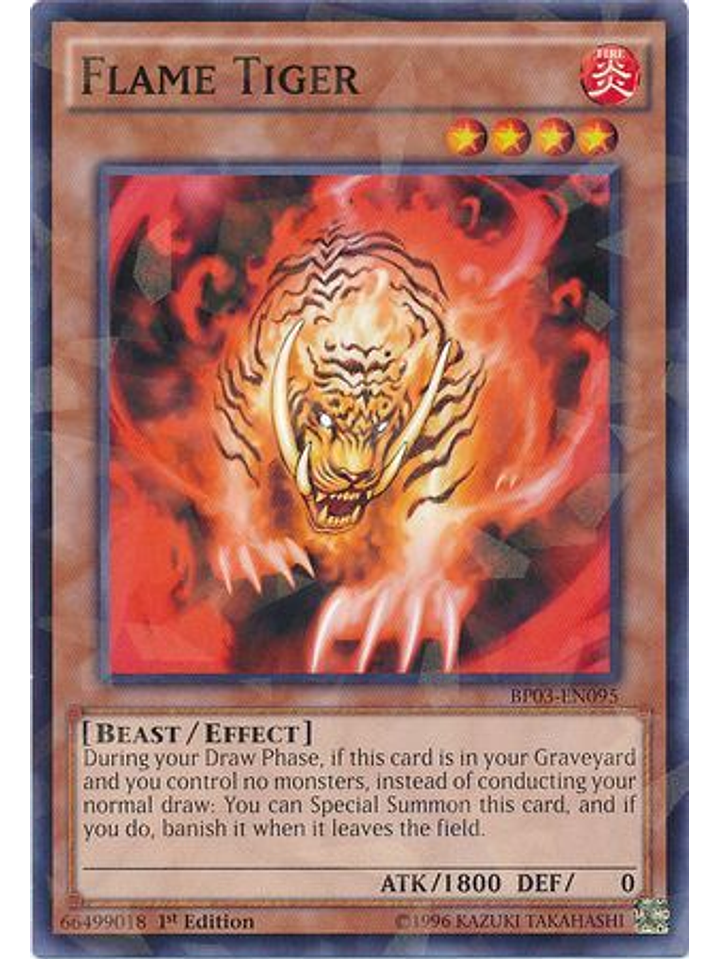 Flame Tiger - BP03-EN095 - Shatterfoil Rare 1st Edition 1