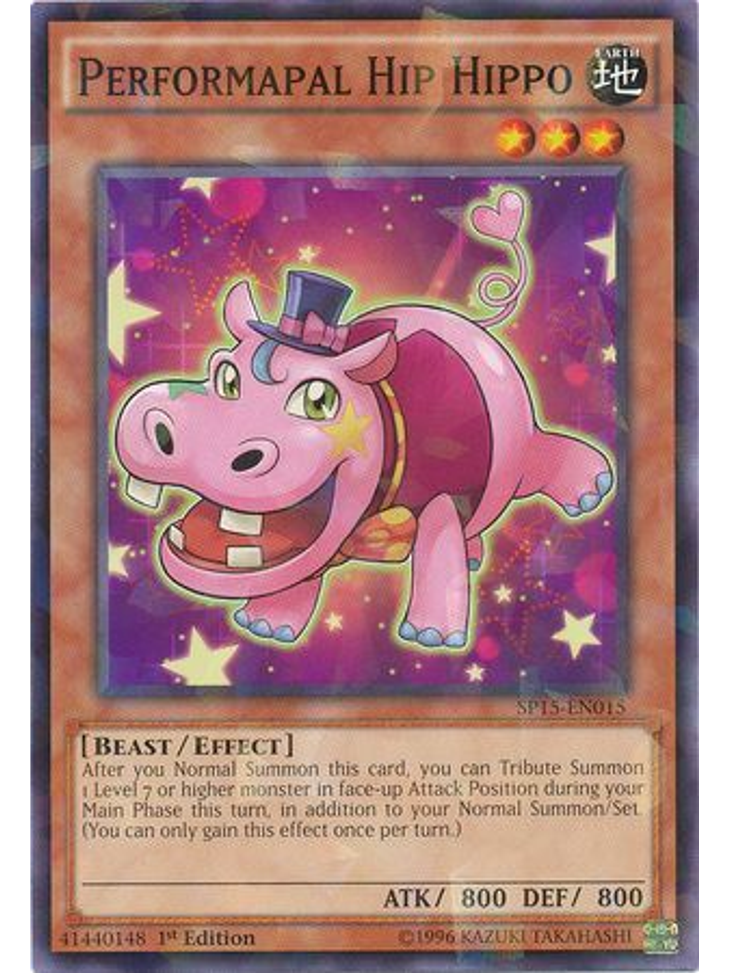 Performapal Hip HIppo - SP15-EN015 - Shatterfoil Rare 1st Edition 1
