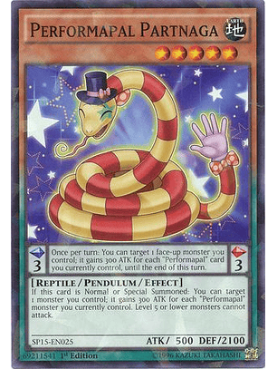 Performapal Partnaga - SP15-EN025 - Shatterfoil Rare 1st Edition
