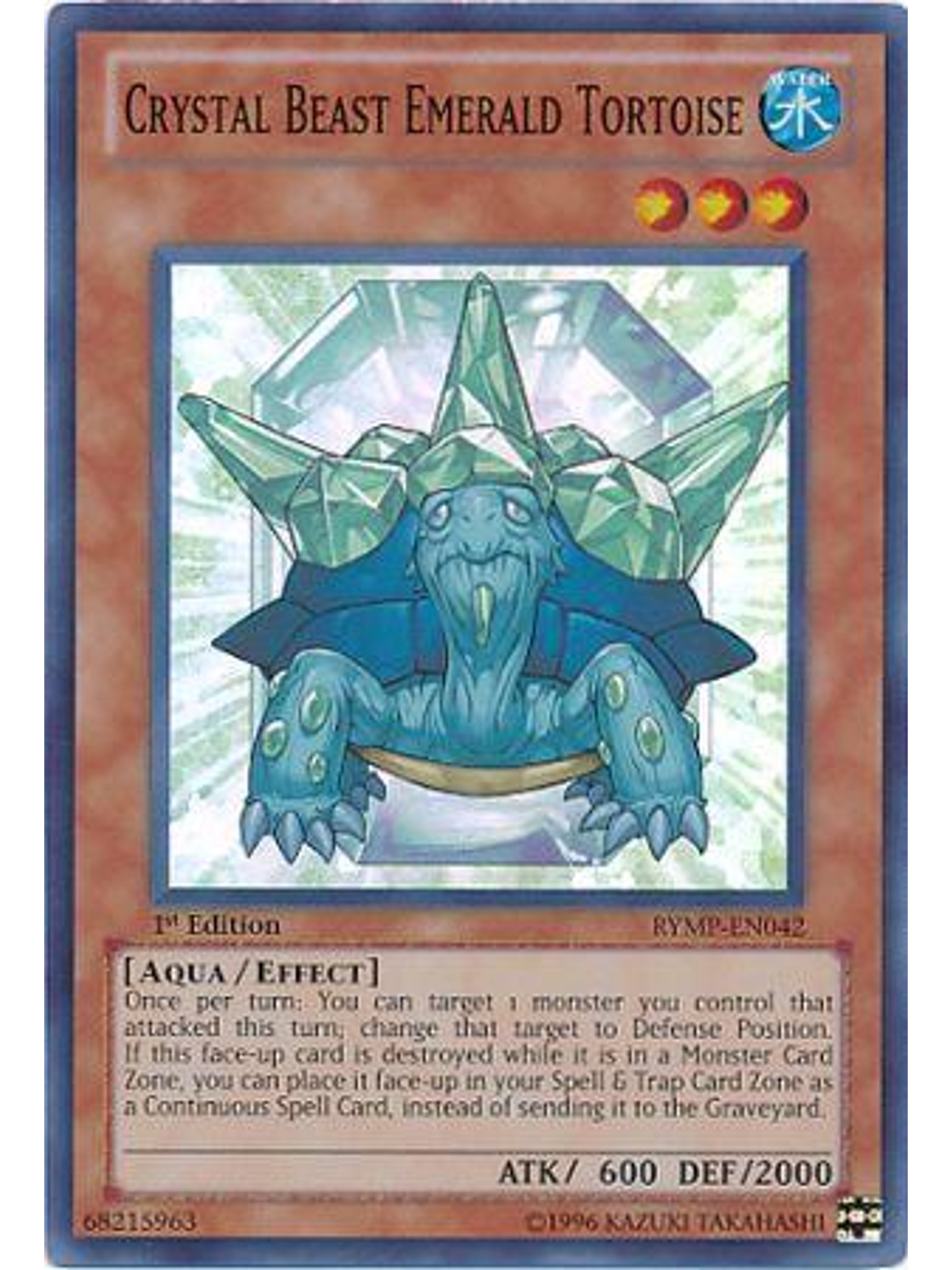 Crystal Beast Emerald Tortoise - RYMP-EN042 - Super Rare 1st Edition 1