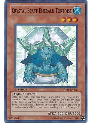 Crystal Beast Emerald Tortoise - RYMP-EN042 - Super Rare 1st Edition
