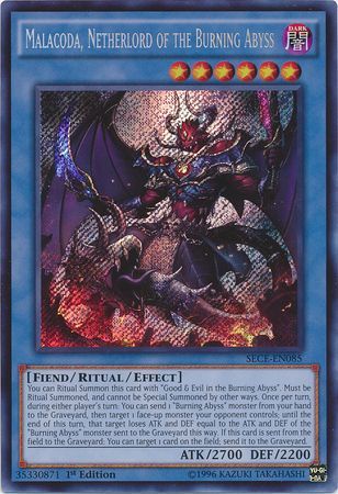 Malacoda, Netherlord of the Burning Abyss - SECE-EN085 - Secret Rare 1st Edition