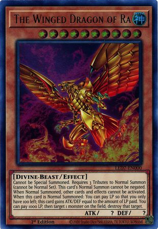 The Winged Dragon of Ra (alternate artwork) - LED7-EN000 - Ultra Rare 1st Edition