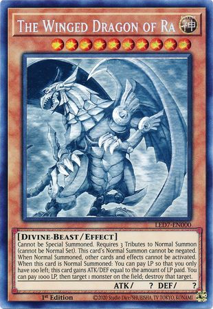 The Winged Dragon of Ra - LED7-EN000 - Ghost Rare 1st Edition