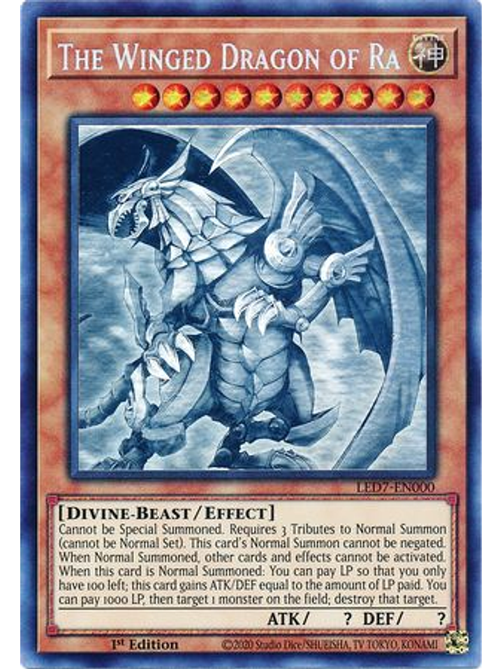 The Winged Dragon of Ra - LED7-EN000 - Ghost Rare 1st Edition 1