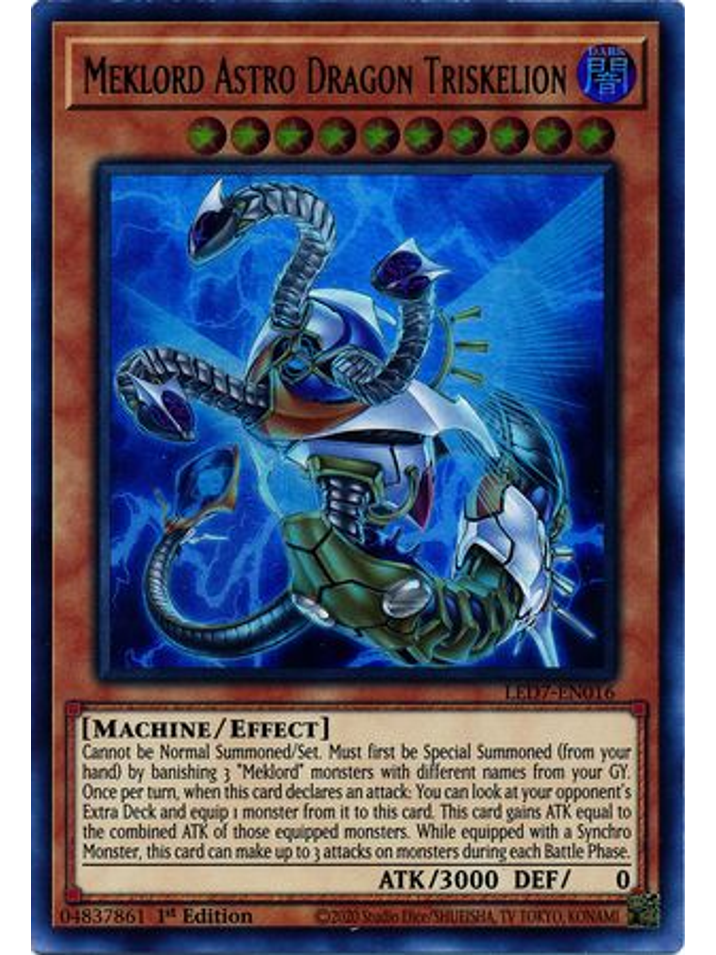 Meklord Astro Dragon Triskelion - LED7-EN016 - Ultra Rare 1st Edition 1