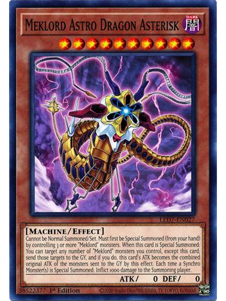 Meklord Astro Dragon Asterisk - LED7-EN027 - Common 1st Edition 1