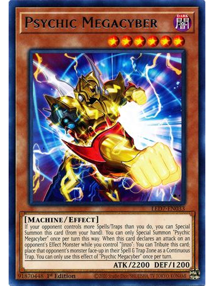 Psychic Megacyber - LED7-EN033 - Rare 1st Edition 1